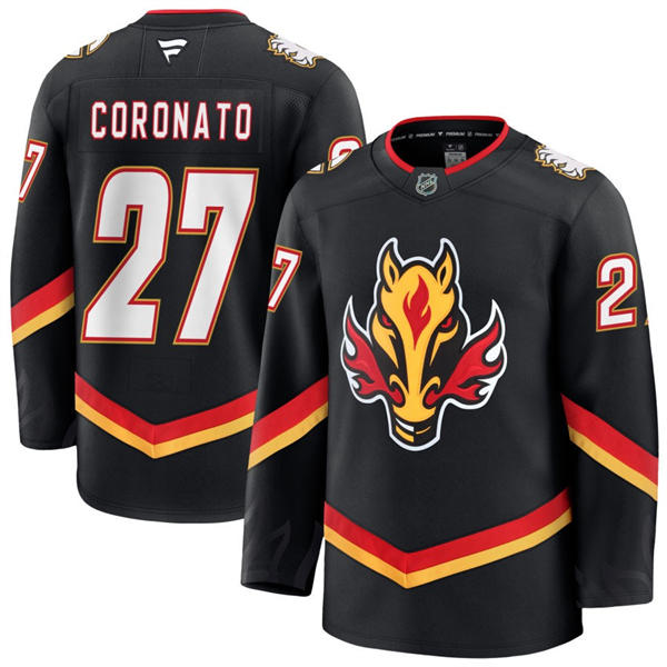 Men's Calgary Flames #27 Matthew Coronato Fanatics Black Alternate Premium Jersey